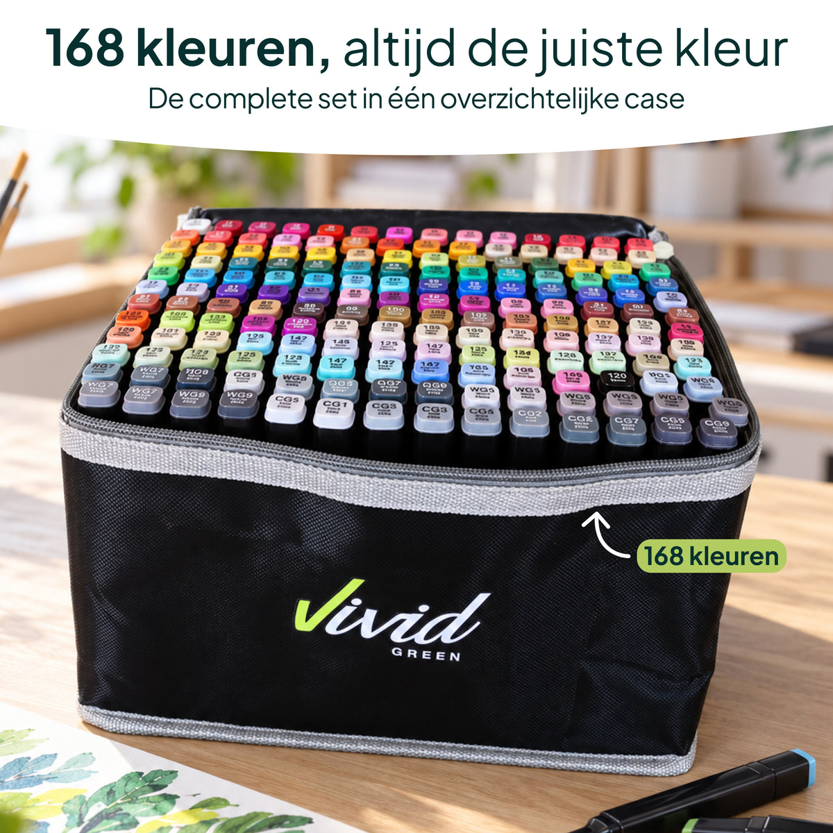 Vivid Green Twinmarkers 168 stuks - Alcohol markers