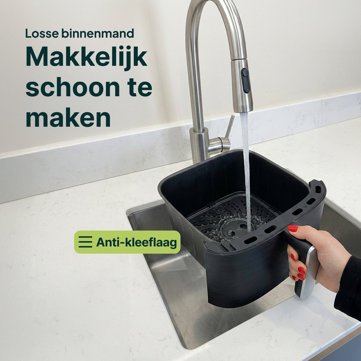 Vivid Green Airfryer met Display 5L