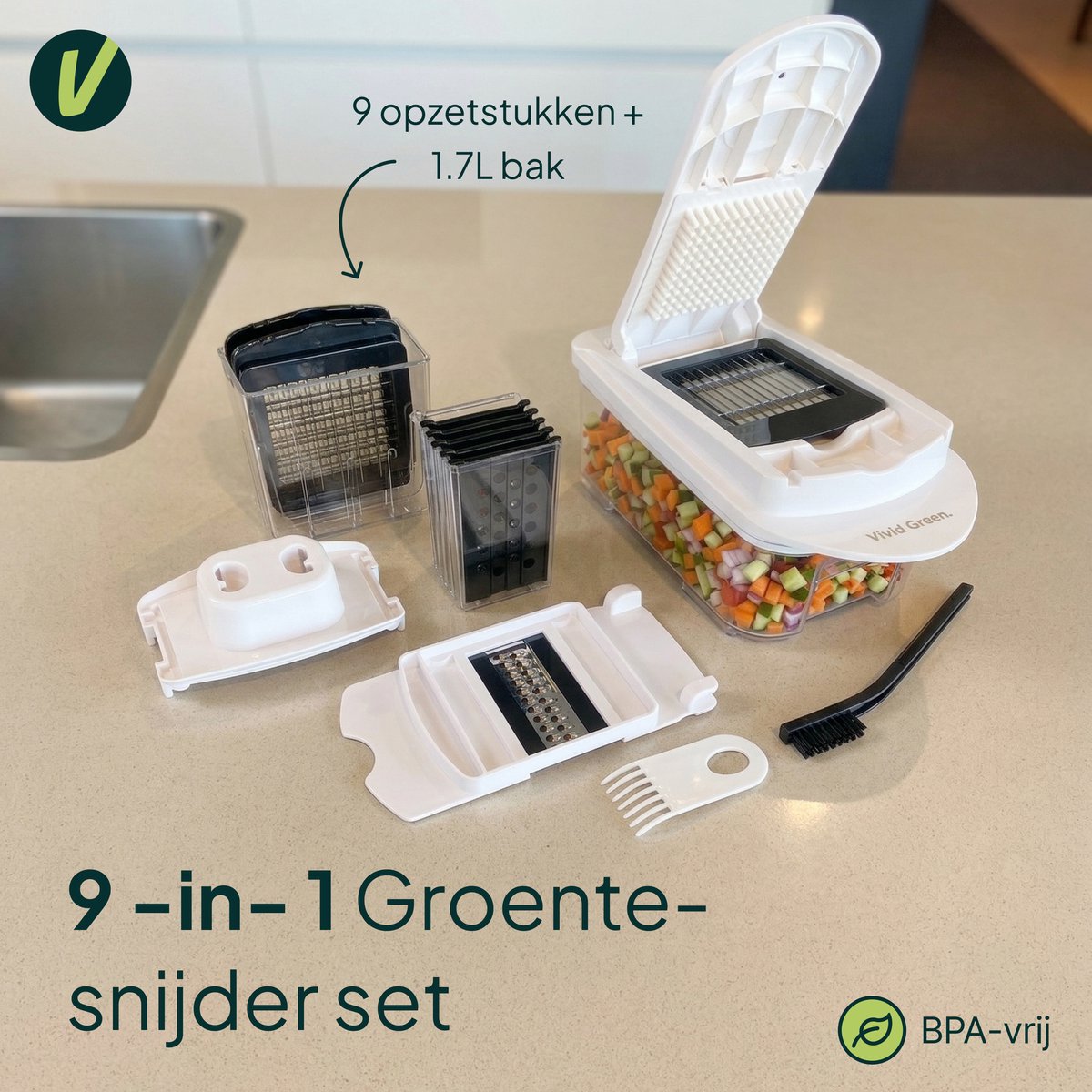 Vivid Green Groentesnijder Deluxe