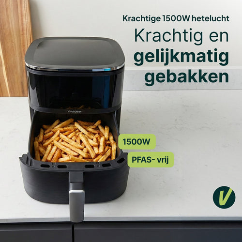 Vivid Green Airfryer met Display 5L