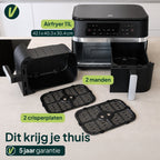 Vivid Green Dubbele Airfryer 11L