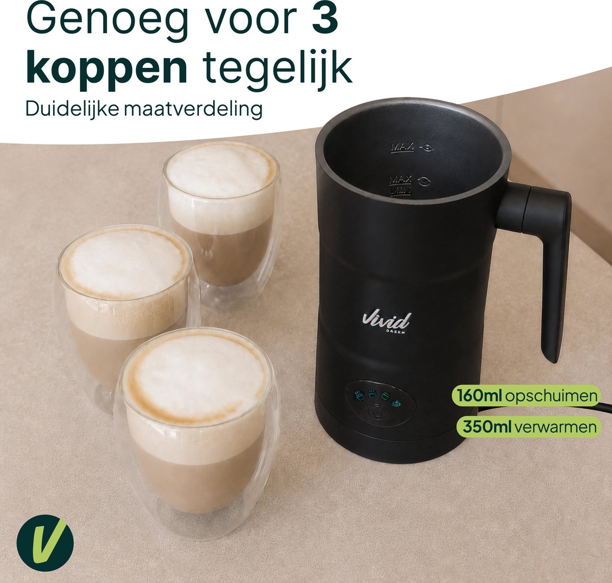 Vivid Green Melkopschuimer - 350ML