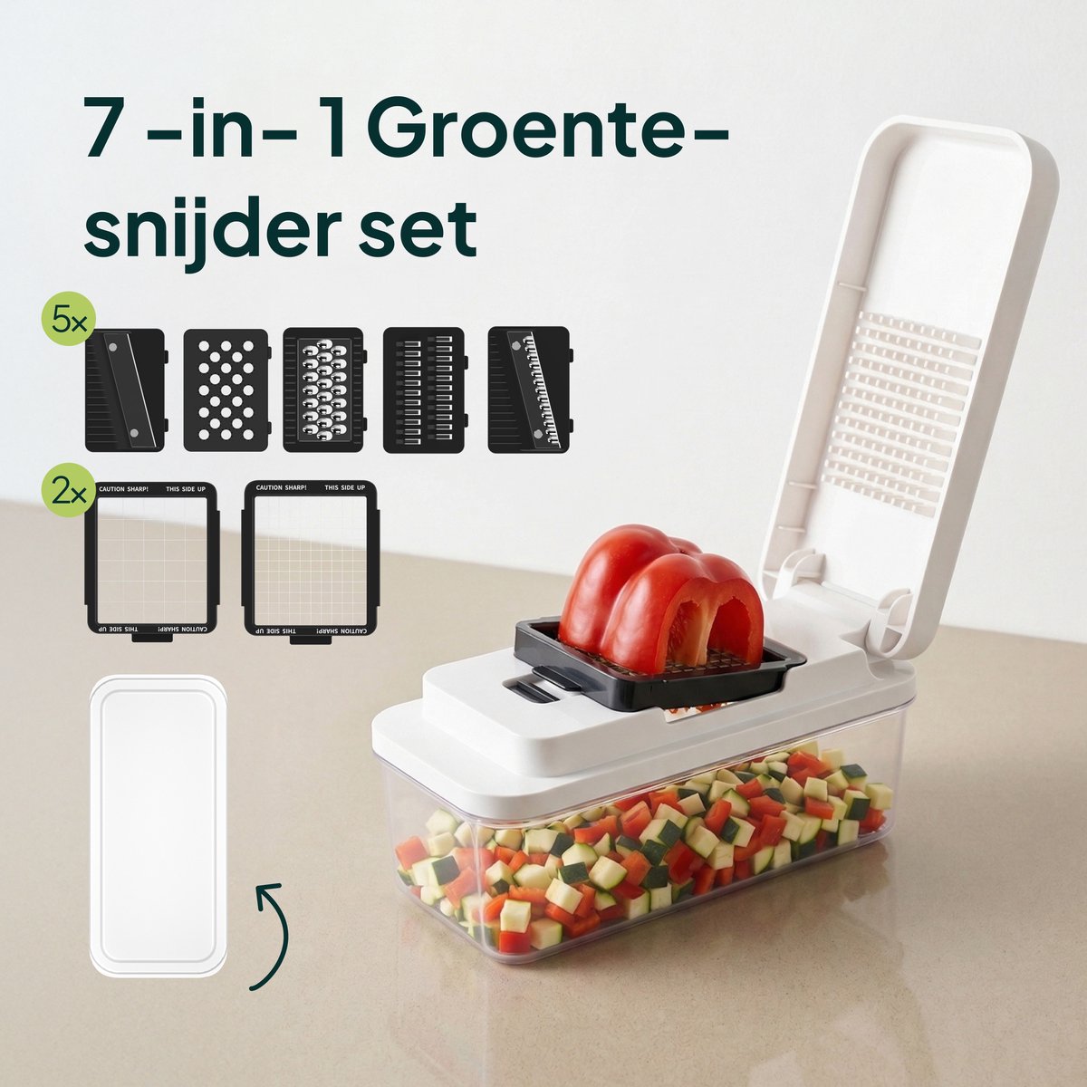Vivid Green Groentesnijder en Mealprepbak Multifunctioneel