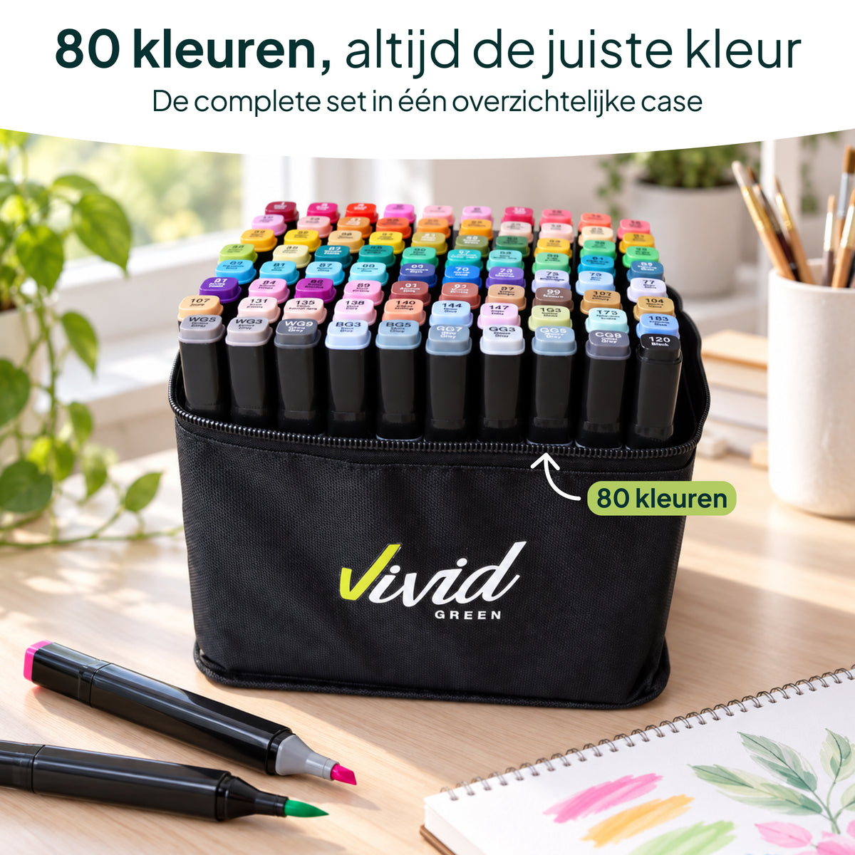 Vivid Green Twinmarkers 80 stuks - Alcohol Markers