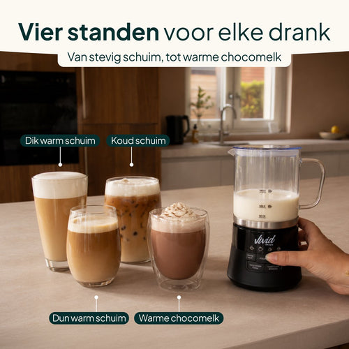Vivid Green Deluxe Glazen Melkopschuimer