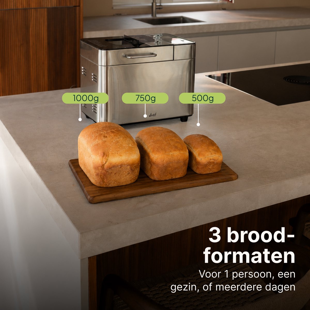 Vivid Green Broodbakmachine RVS