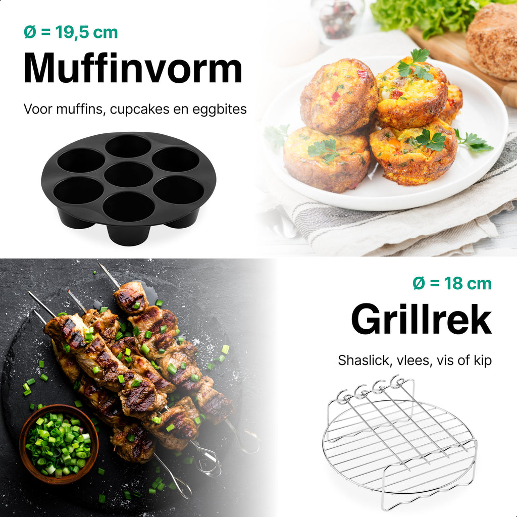 Vivid Green Airfryer Accessoires 8-delige set