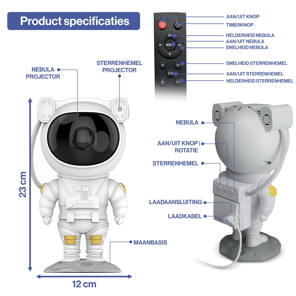 Vivid Green Astronaut sterren projector