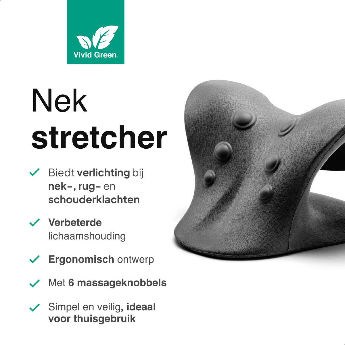 Vivid Green Nekstretcher - Zwart