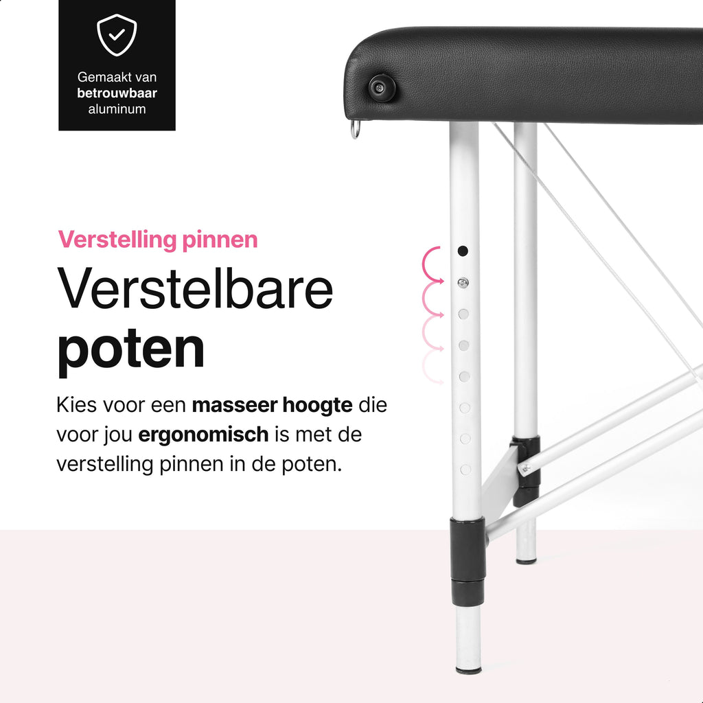 Vivid Green Massagetafel 3 zones - Inklapbaar - 8 Hoogtestanden