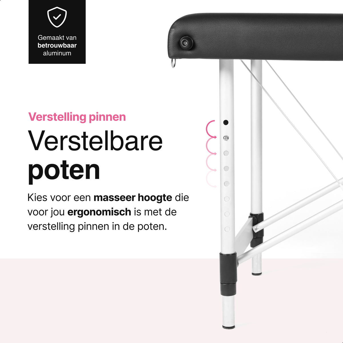 Vivid Green Massagetafel 3 zones - Inklapbaar - 8 Hoogtestanden