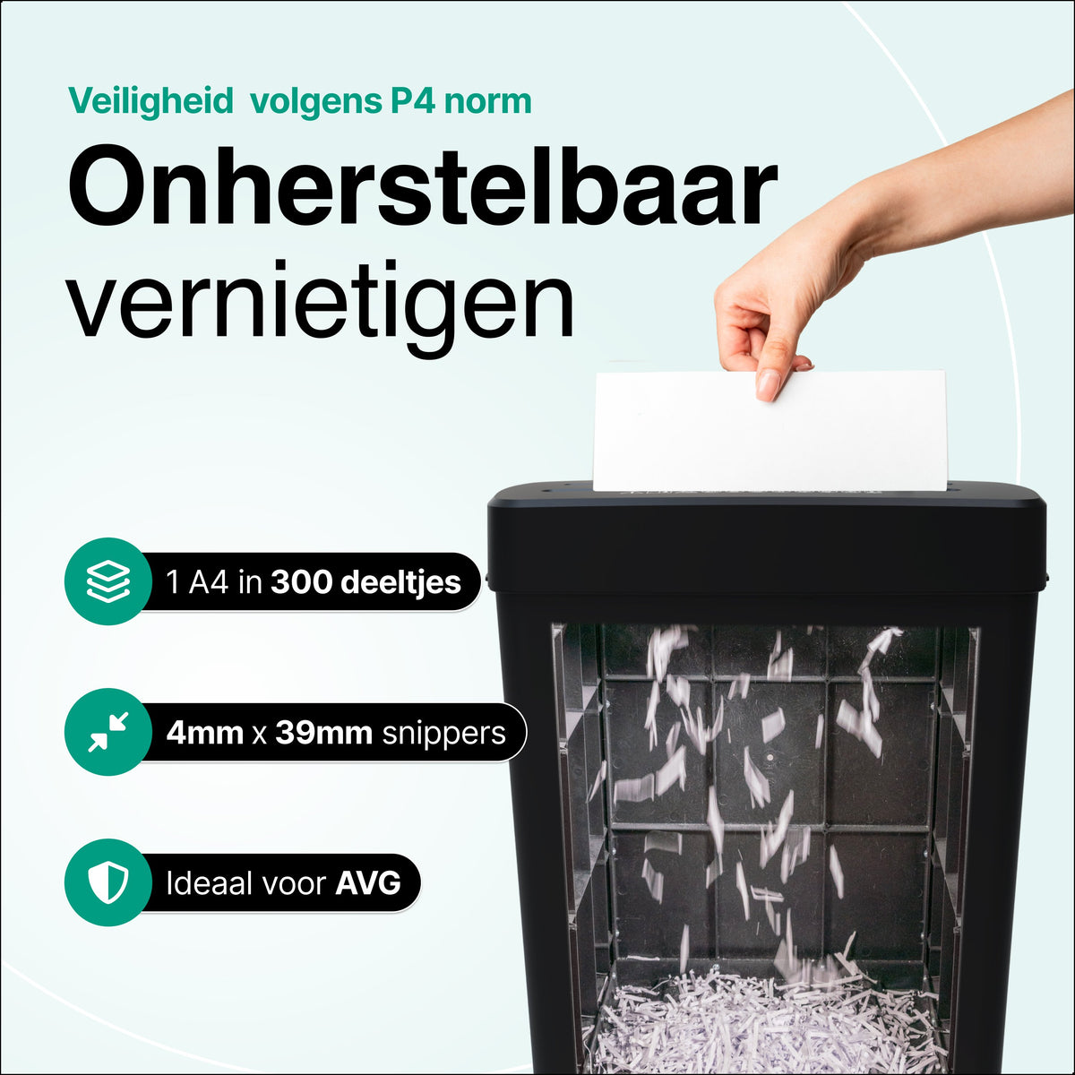 Vivid Green Papierversnipperaar 13L - Zwart