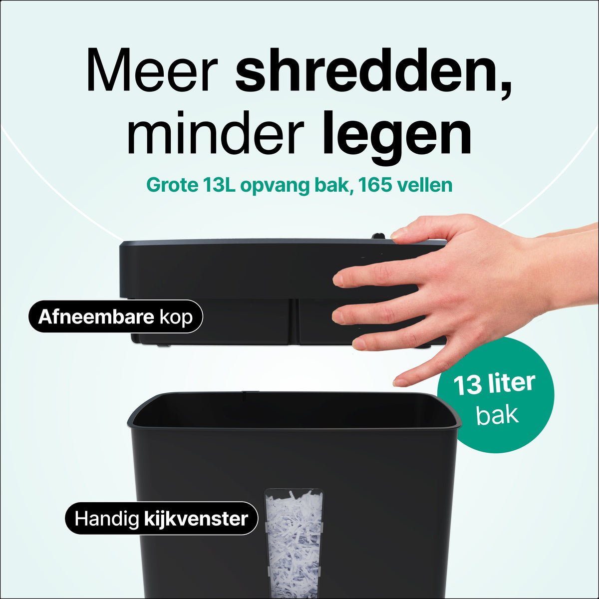 Vivid Green Papierversnipperaar 13L - Zwart