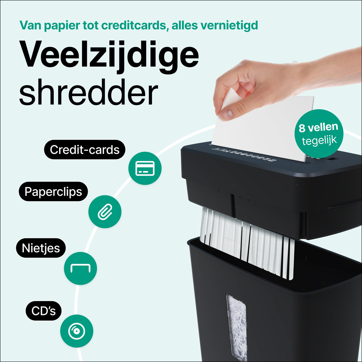 Vivid Green Papierversnipperaar 13L - Zwart