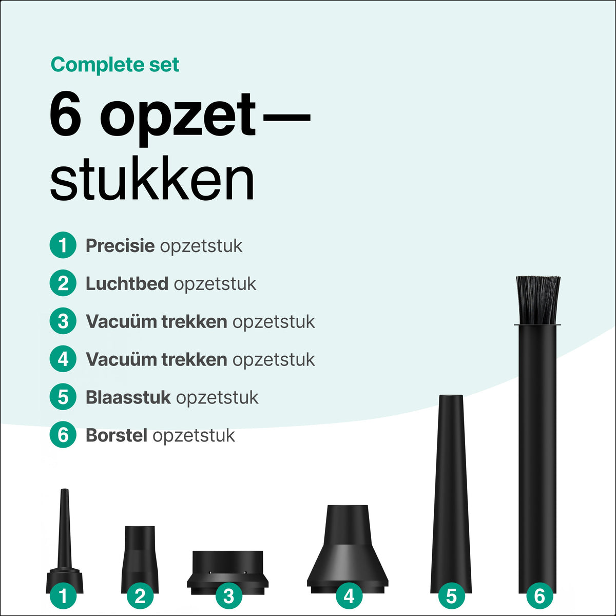 Vivid Green Airduster - 50K RPM- Draadloos en Oplaadbaar - Zwart