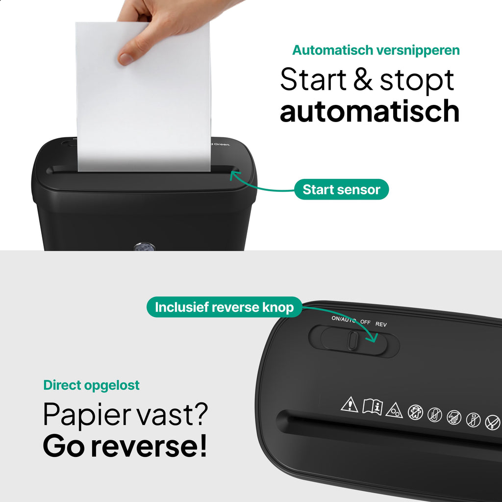 Vivid Green Papierversnipperaar 8L - Zwart