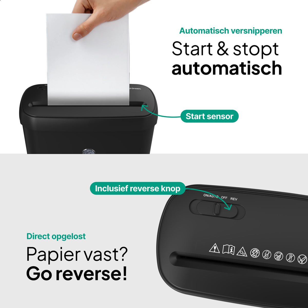 Vivid Green Papierversnipperaar 8L - Zwart