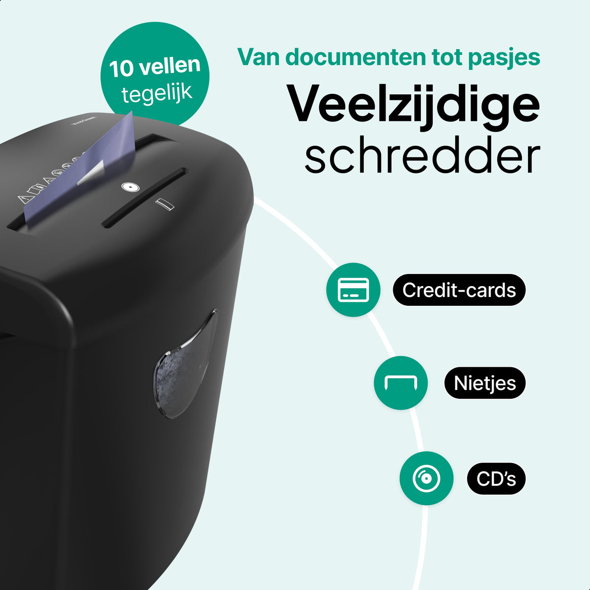 Vivid Green Papierversnipperaar 21L - Zwart