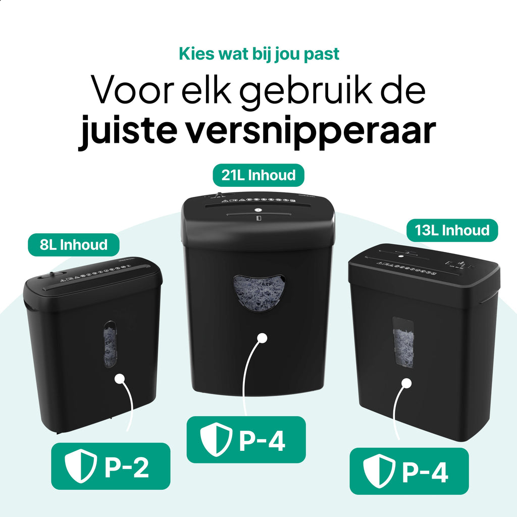 Vivid Green Papierversnipperaar 21L - Zwart