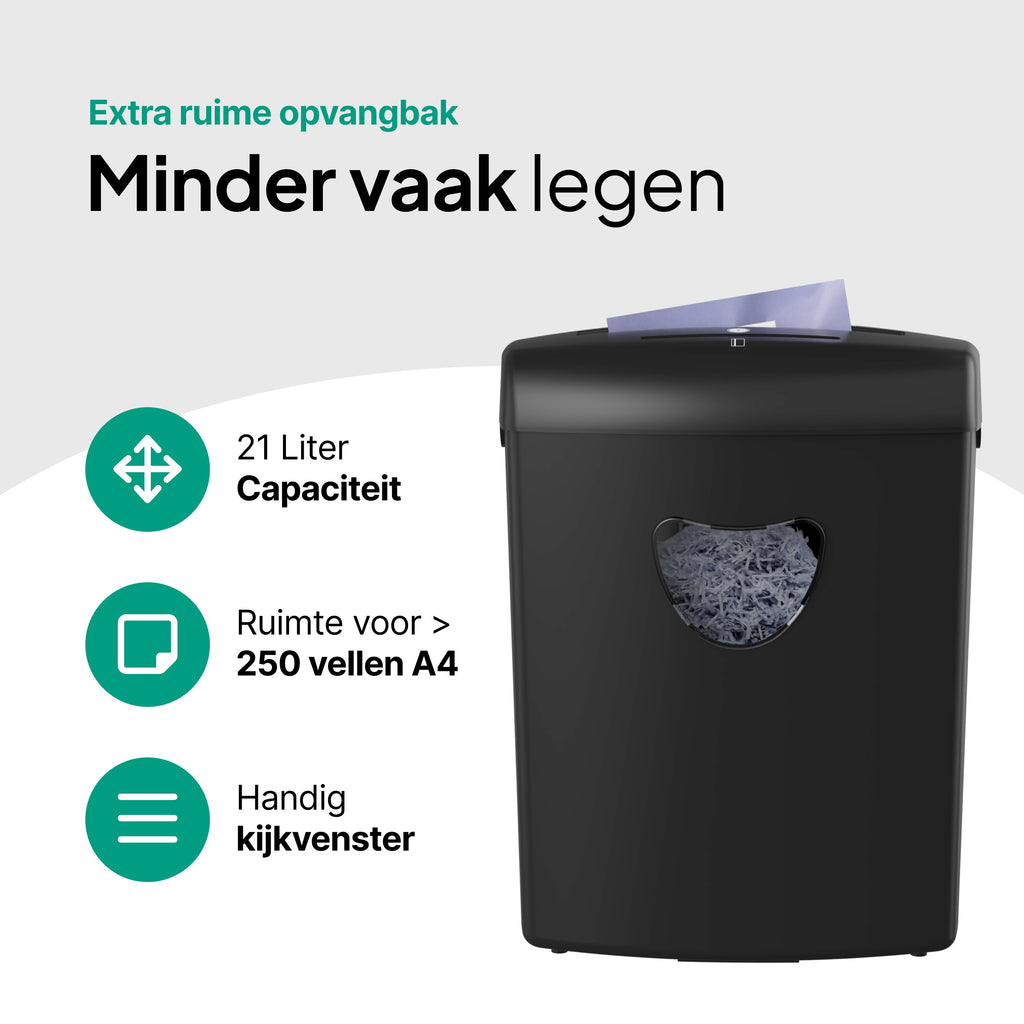 Vivid Green Papierversnipperaar 21L - Zwart