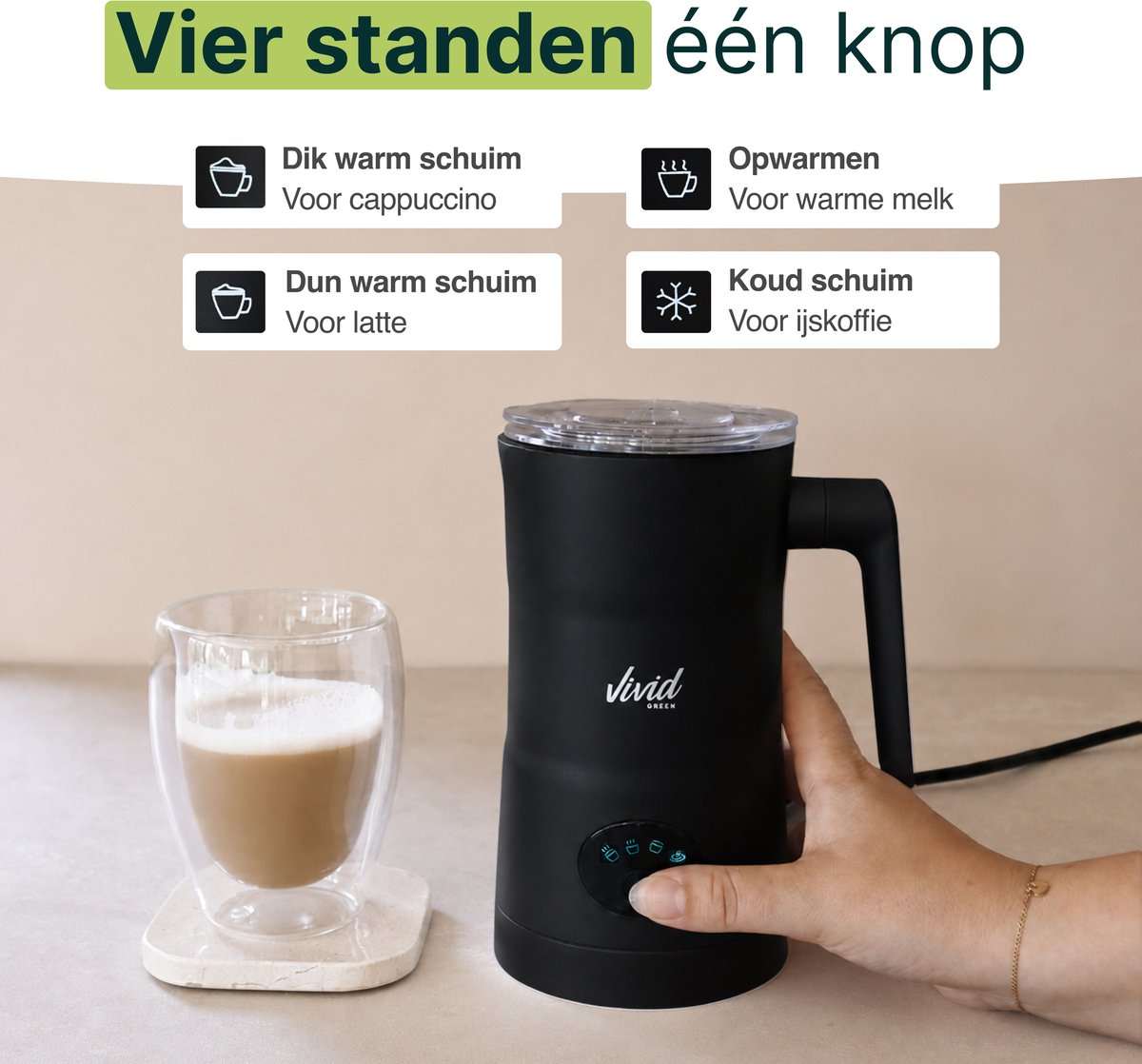 Vivid Green Melkopschuimer - 350ML