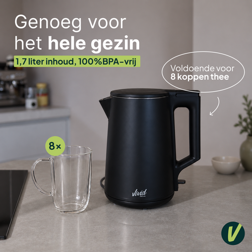 Vivid Green 2200W Waterkoker - Zwart
