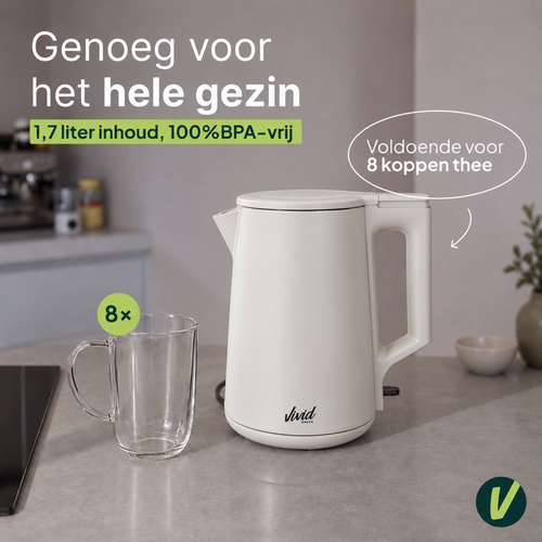 Vivid Green 2200W Waterkoker - Creme