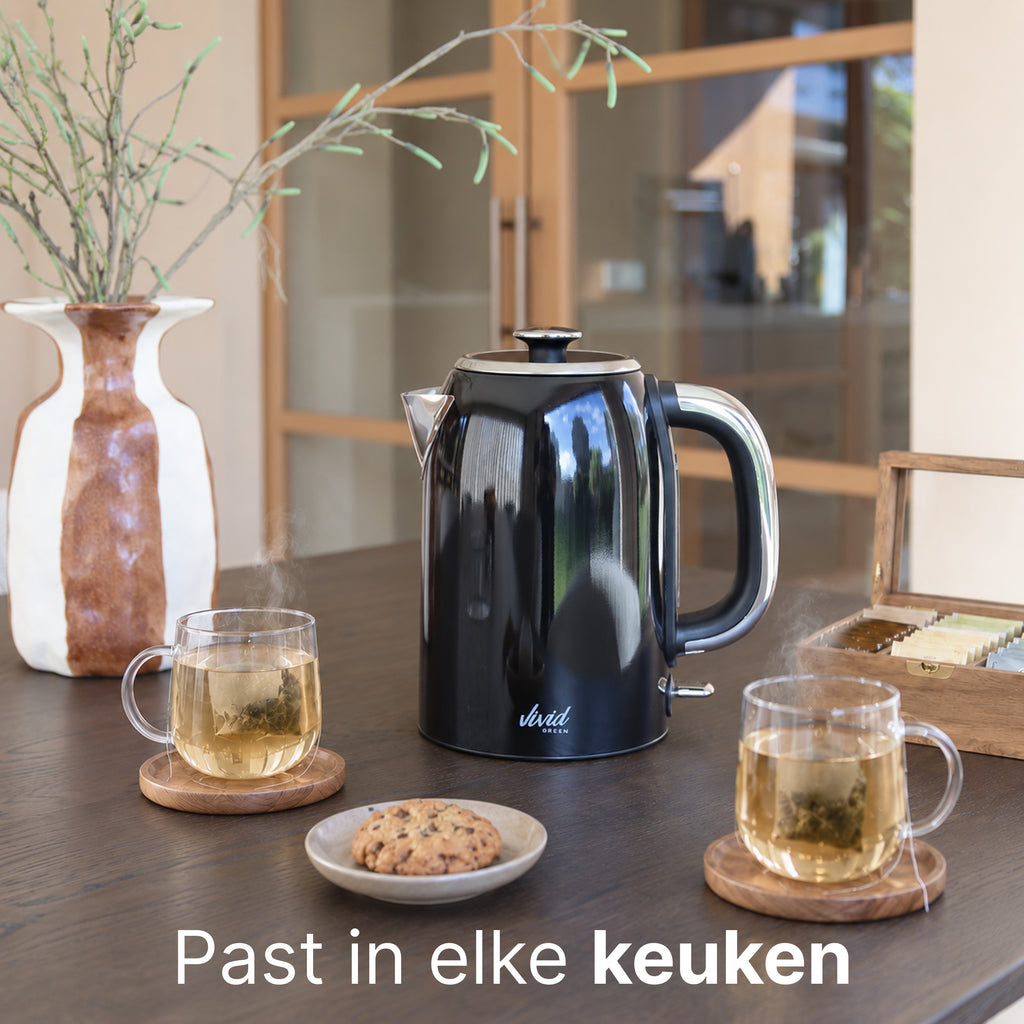 Vivid Green Luxe Waterkoker Retro Design - Zwart