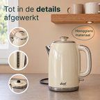 Vivid Green Luxe Waterkoker Retro Design - Creme