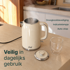 Vivid Green Luxe Waterkoker Retro Design - Creme