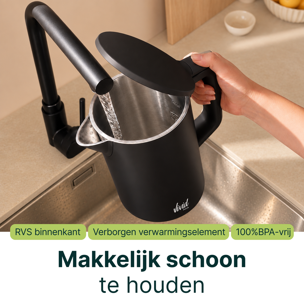 Vivid Green 2200W Waterkoker - Zwart
