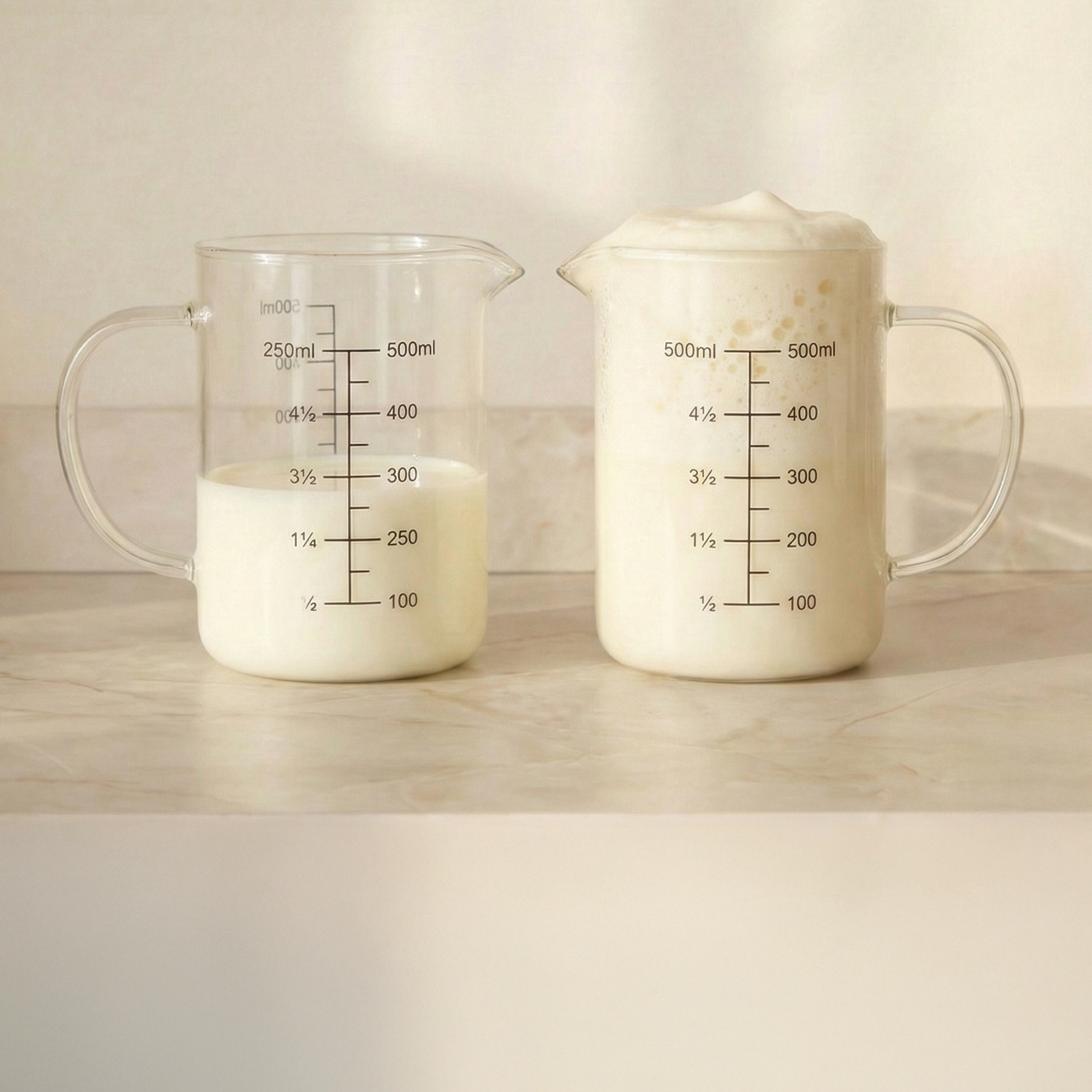 Heet melk zonder schuim