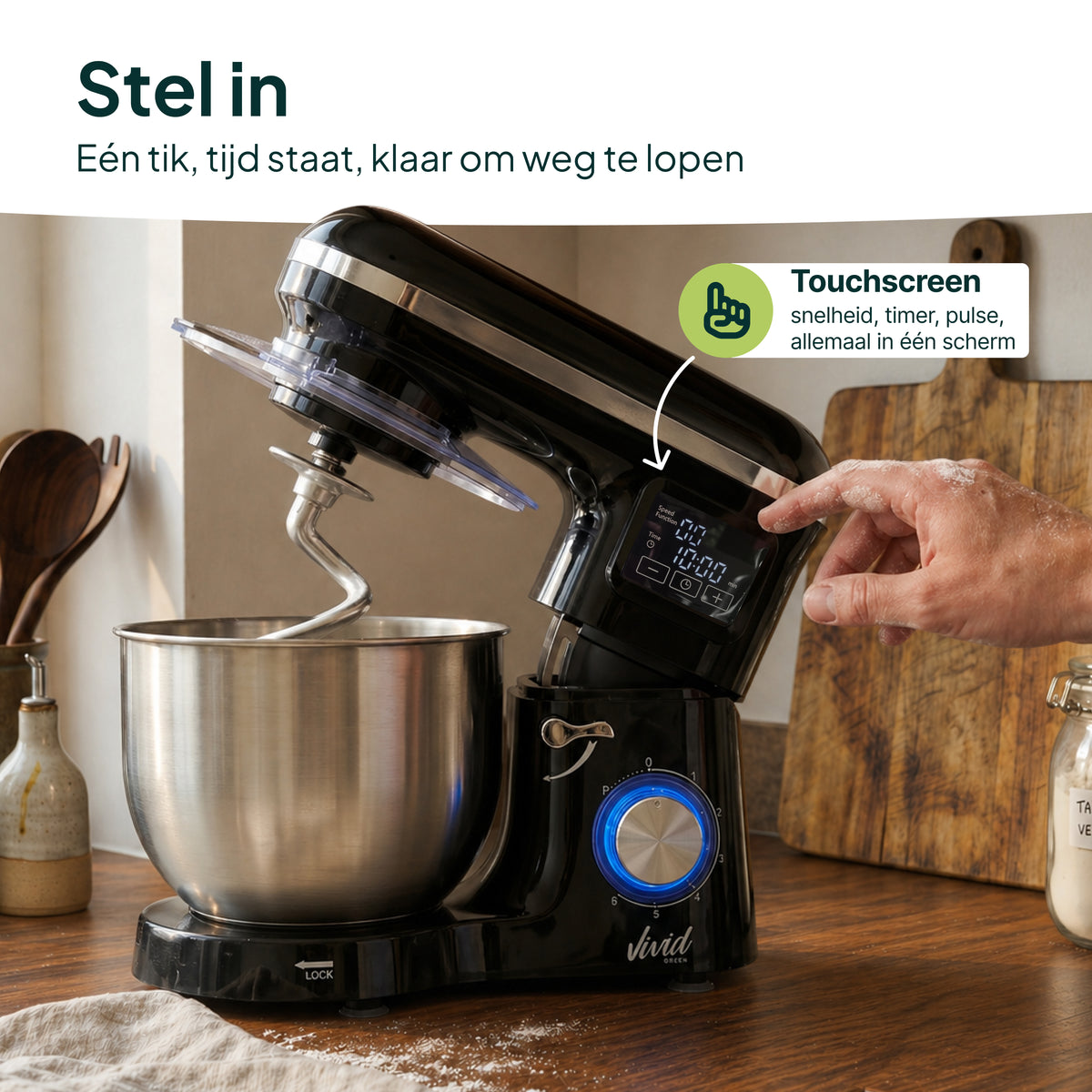 Vivid Green Keukenmachine met Display