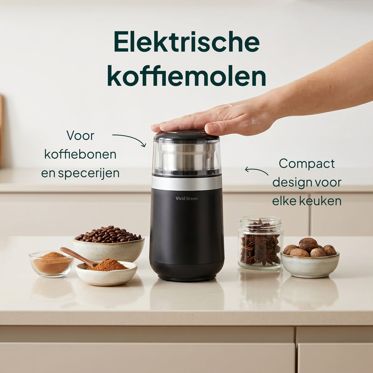 Vivid Green Elektrische Koffiemolen