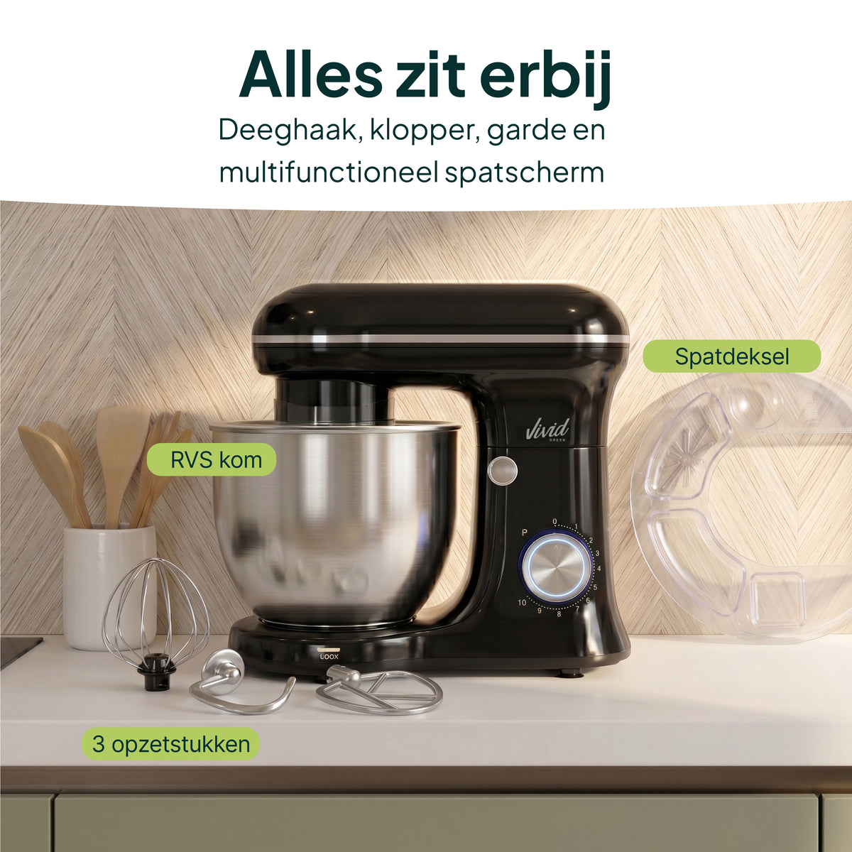 Vivid Green Keukenmachine 1500W - 5L Mengkom