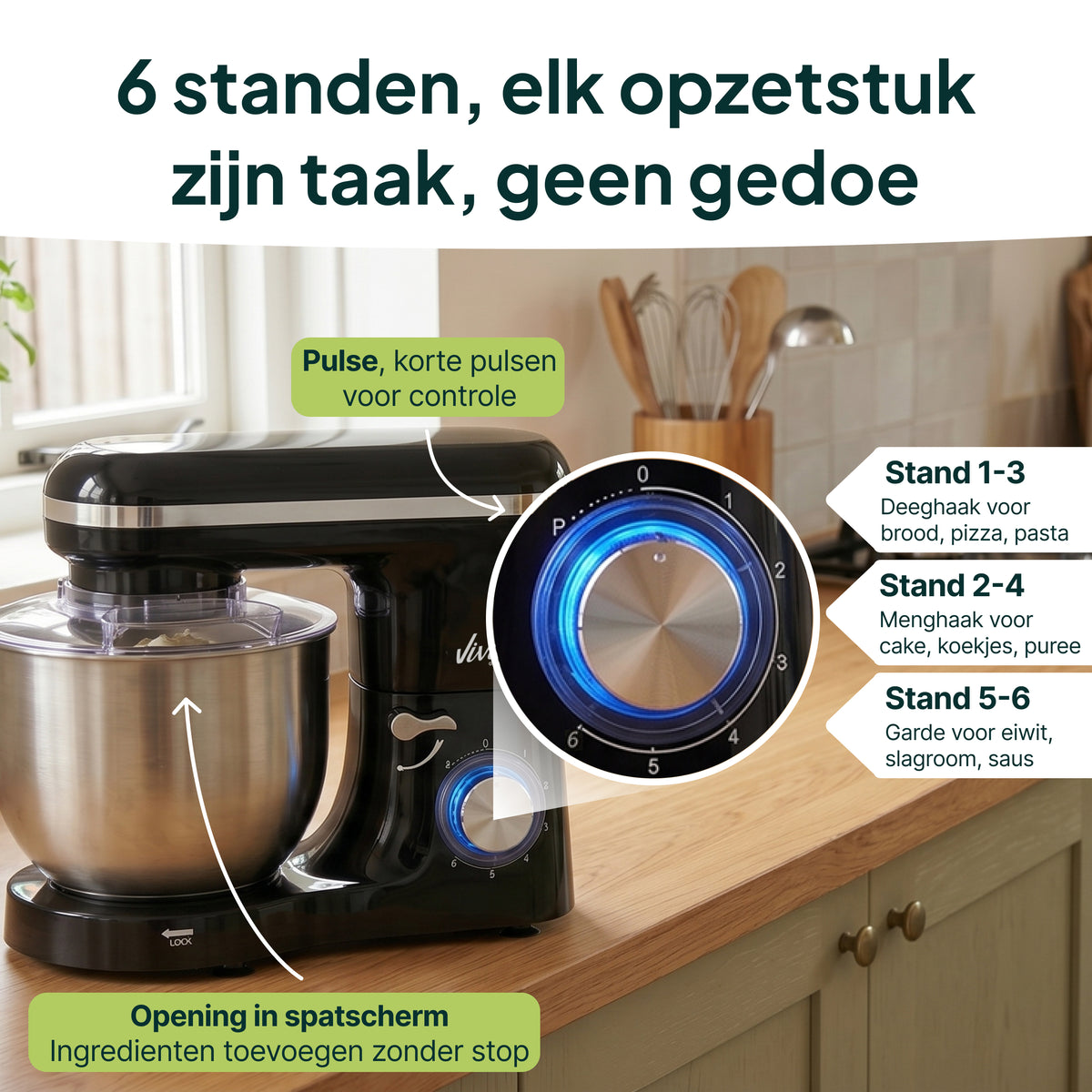 Vivid Green Keukenmachine 2000W