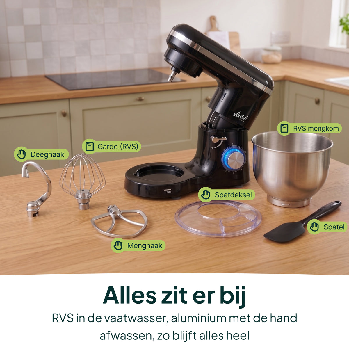 Vivid Green Keukenmachine 2000W
