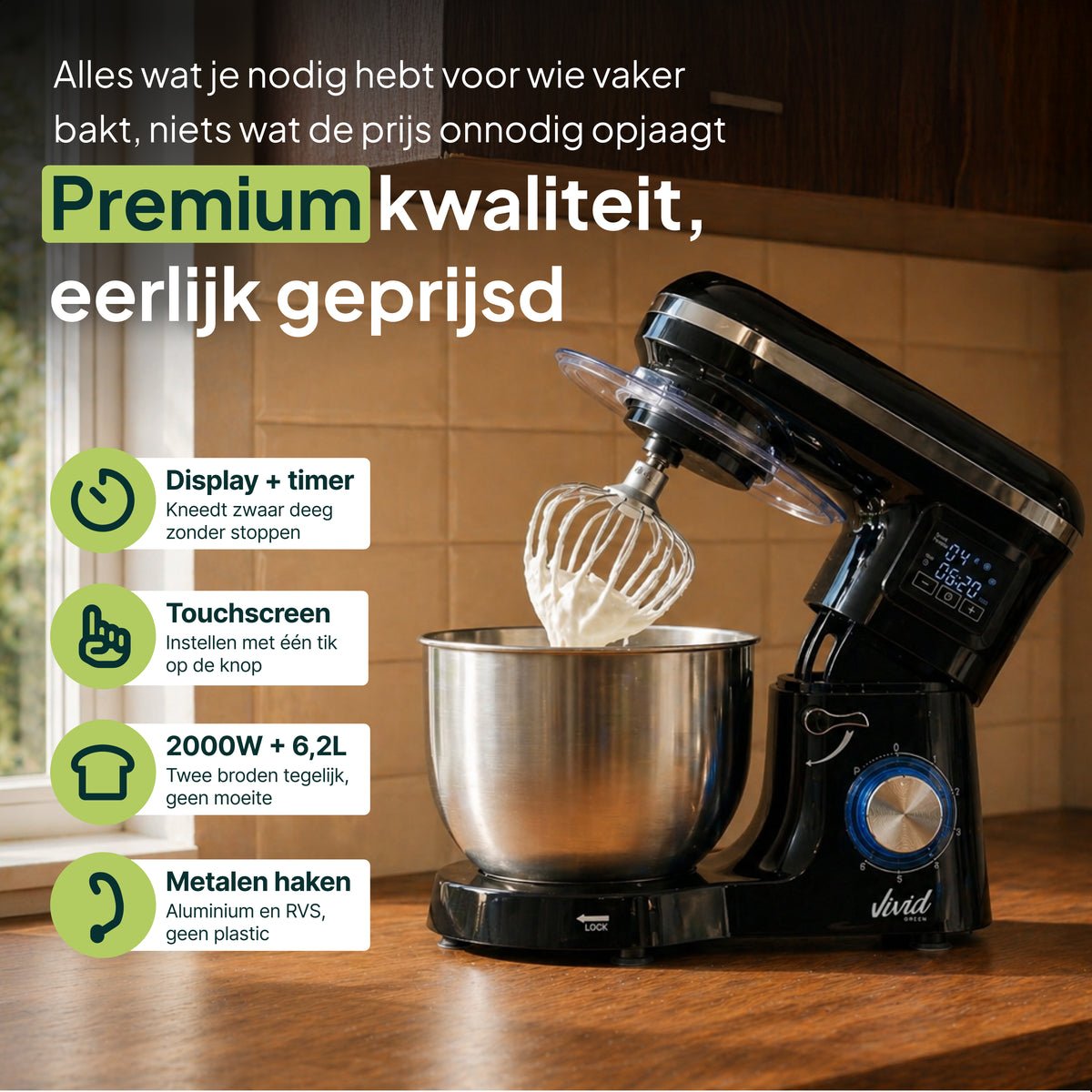 Vivid Green Keukenmachine met Display