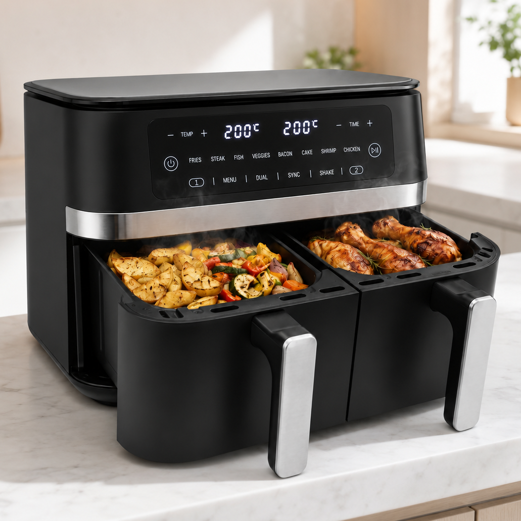 Vivid Green Dubbele Airfryer 11L